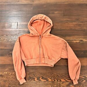 Aeropostale Peach Cropped Hoodie Jacket